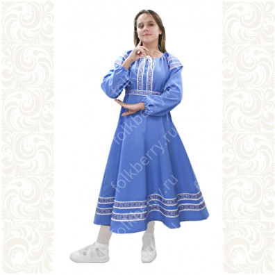 Платье Дмитра, габардин, голубое- фото 1